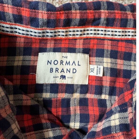 THE NORMAL BRAND BUTTON DOWN SHIRT, lightweight flannel, XL - Picture 2 of 9